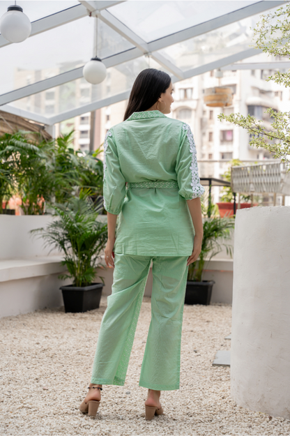 Sea Green Schiffli Co-ord Set