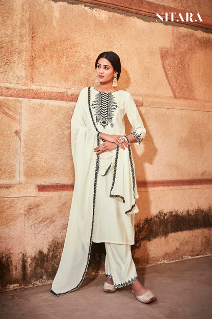 White Kurta Set with Dupatta