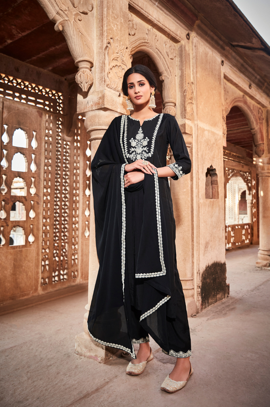 Black Kurta Set with Dupatta