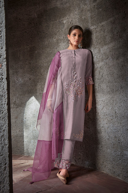 Lilac kurta set with dupatta